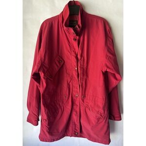 Vintage Eddie Bauer Women's Sz Medium Red‎ Nylon Lined Utility Jacket